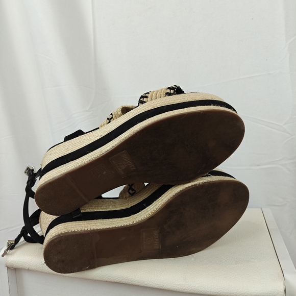 SCHUTZ Denes Platform Espadrilles In Black/Natural Size 7.5B - Picture 8 of 10